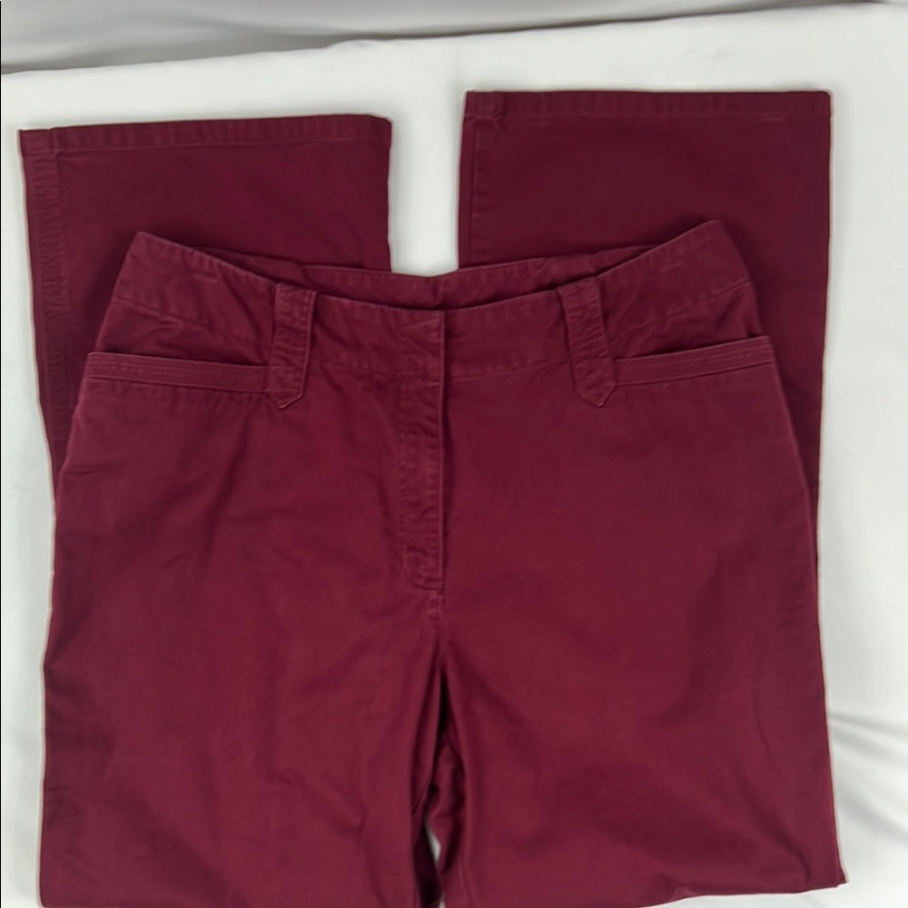 Jones Wear Sport Burgundy Boot Cut Jeans with Stitch Detailing on Sides Size 14